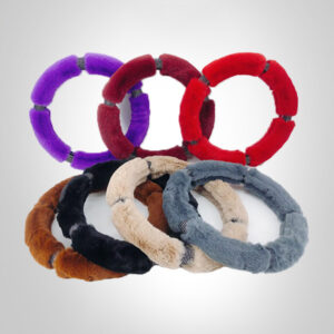 Diamond Rivet Plush Car Steering Wheel