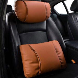 Leather Lumbar Pillow Set