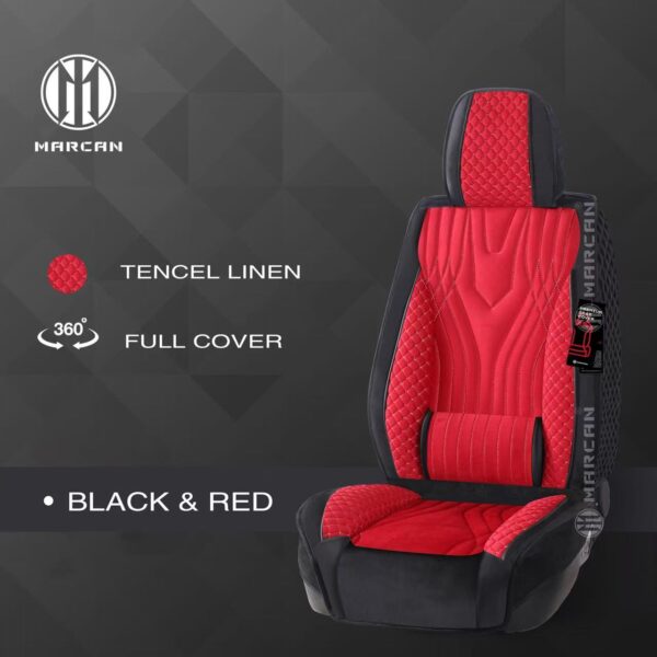 Red & Black Universal Leather Car Seat Cover
