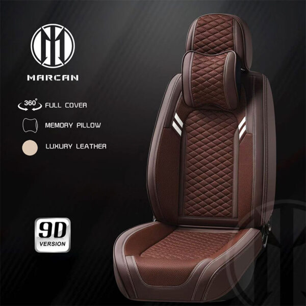 Brown Leather Car Seat Cover