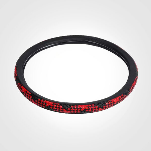 Red & Black Woven Steering Wheel Cover
