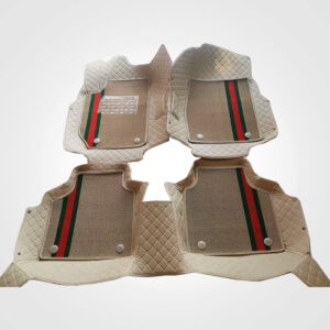 Beige Leather Car Floor Mat