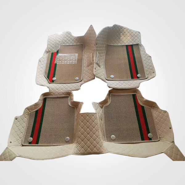 Beige Leather Car Floor Mat