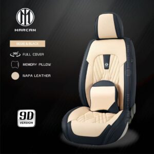 Black & White Business‑Style Car Seat Cover
