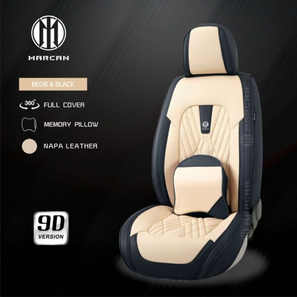 Black & White Business‑Style Car Seat Cover