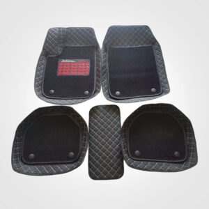Classic Black Leather Car Floor Mat