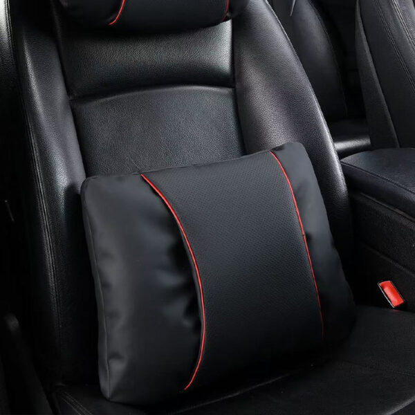 Black Comfortable Waist Pillow with Red Edge