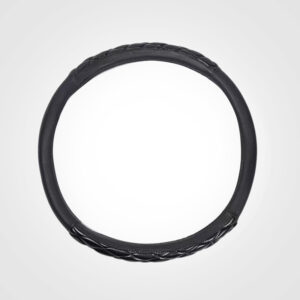 Black Wave Pattern Steering Wheel Cover